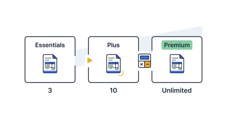 Invoice Simple pricing plans compared by monthly invoice volume