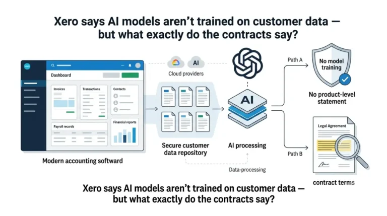 Xero AI data and customer data contract gap illustration