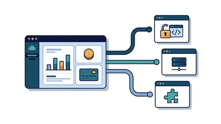 Xero alternatives compared: open-source, self-hosted, and feature-limited accounting software options in a flat vector illustration.