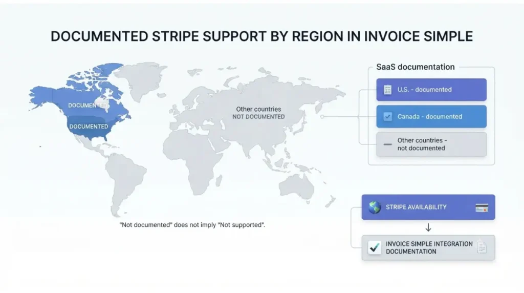 Invoice Simple Stripe country documentation for US Canada and other countries