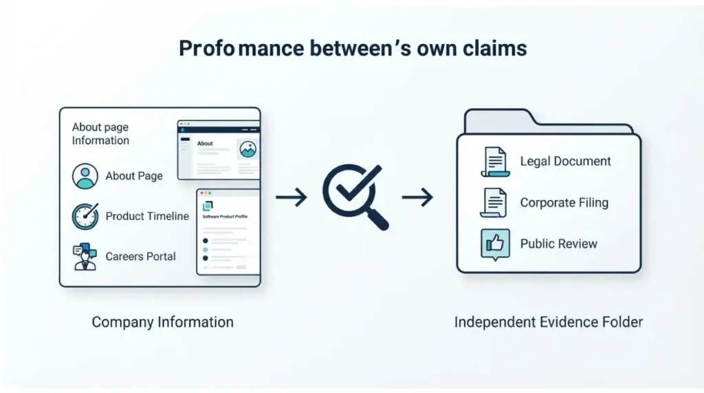 Invoice Simple vendor claims compared with independent company records and verification sources