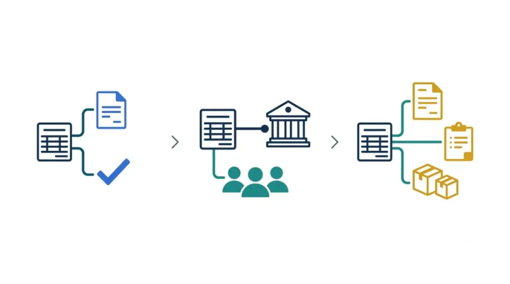 “Three Zoho Books workflow groups show invoicing, connected banking with three users, and supplier bills with inventory.”