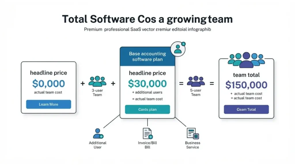 Zoho Books team cost showing base subscription and additional users